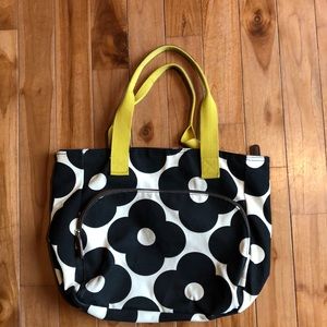 Black and White floral Tote